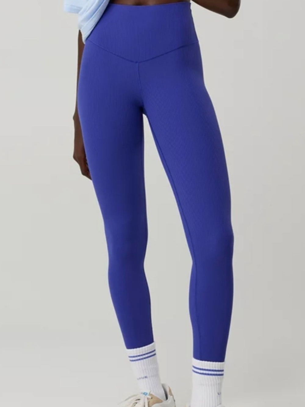 aerie Ribbed High-Rise Leggings in Cobalt Blue